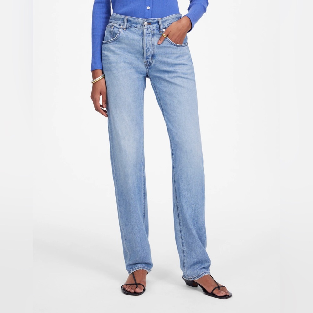 NEW Madewell Petite Dean Easy Straight Jean: Airy Denim Edition
